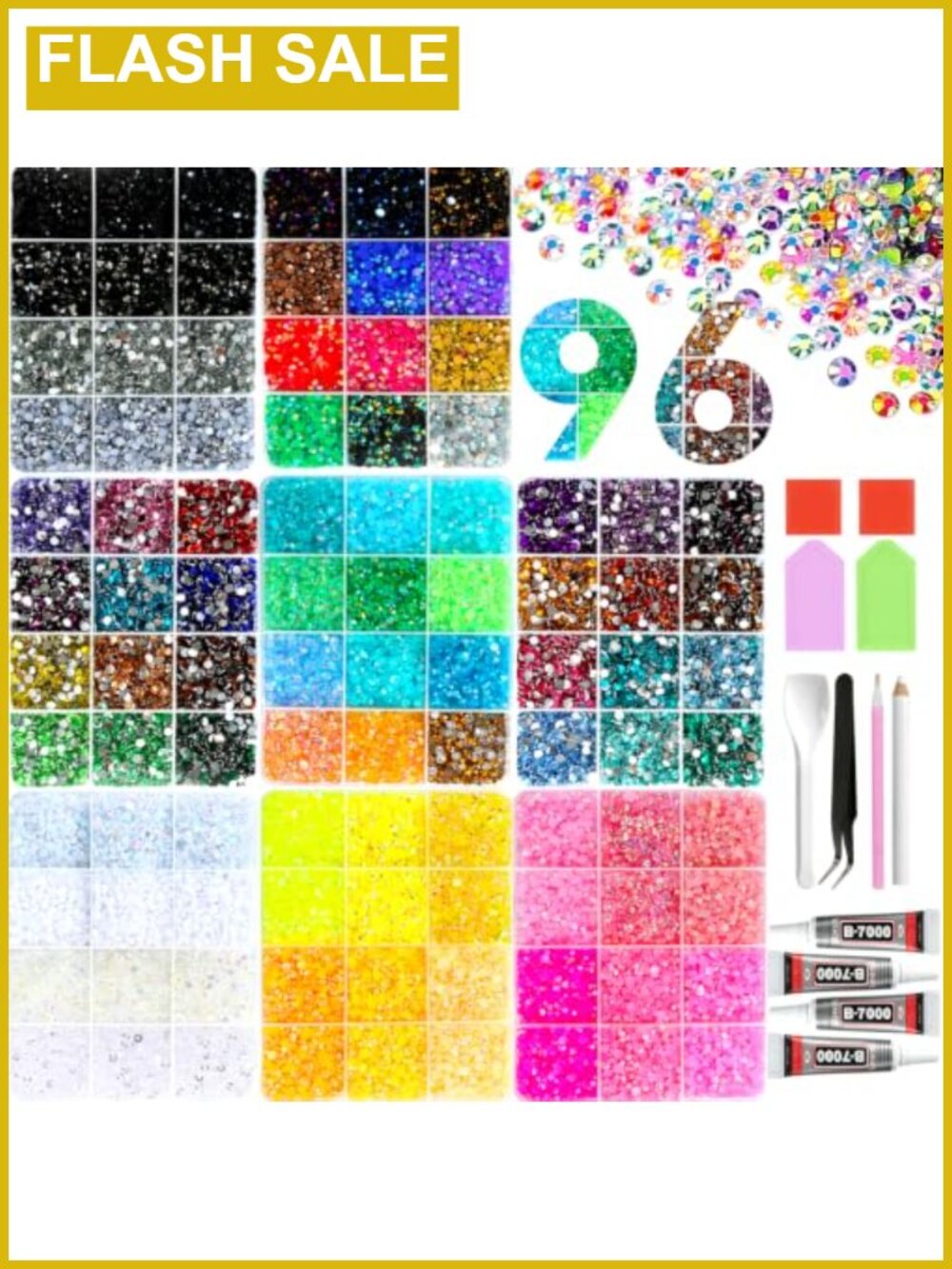 72000 Jelly Rhinestones Bedazzling Kit with 8 Box - 68 Colors Flatback Gems